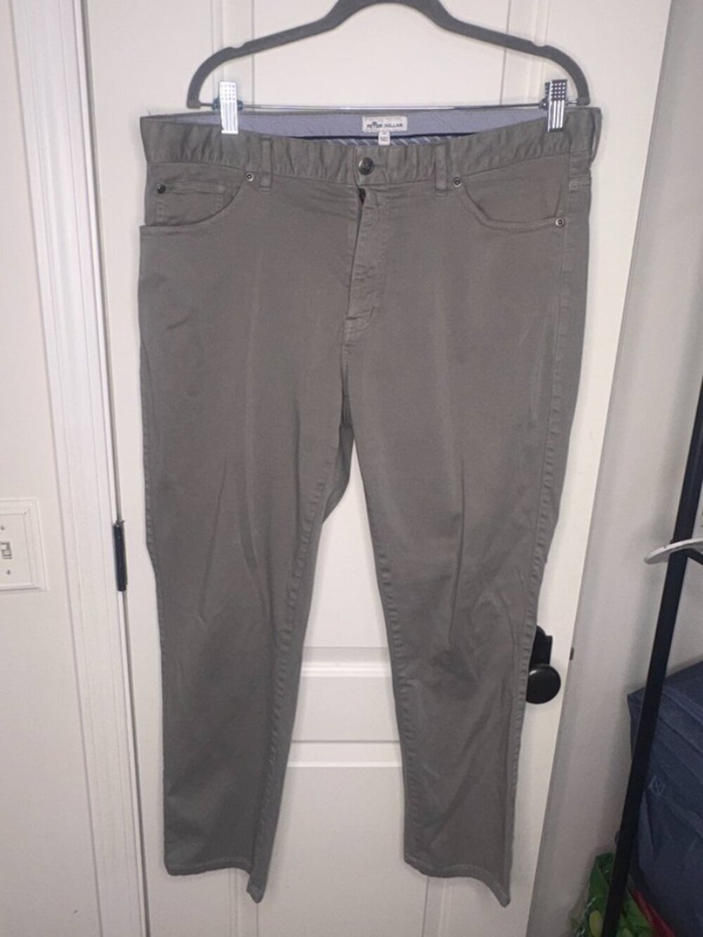 Men's Peter Millar Flat Front Pants Gray/Beige size 38 Waist